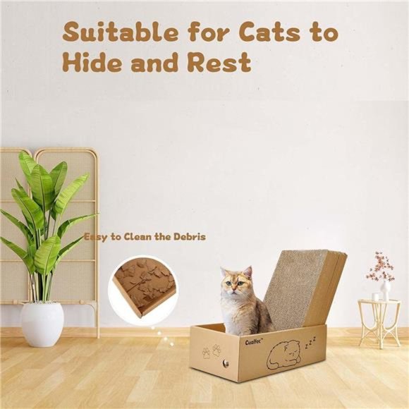 5 Pcs Cardboard Cat Scratchers with Box 16.5x8.2in Cat Scratch Pad Reversible - Picture 2 of 6